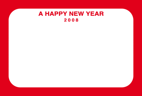 年賀状フレーム2008(赤)